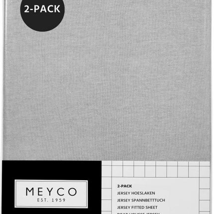 Meyco Sábana Ajustable Jersey Gris Claro 40x80/90 cm 2pcs