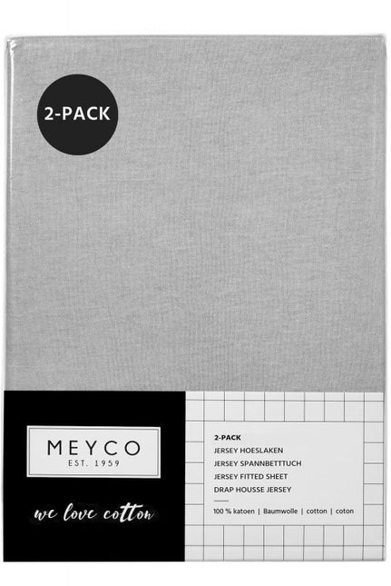 Meyco Sábana Ajustable Jersey Gris Claro 40x80/90 cm 2pcs