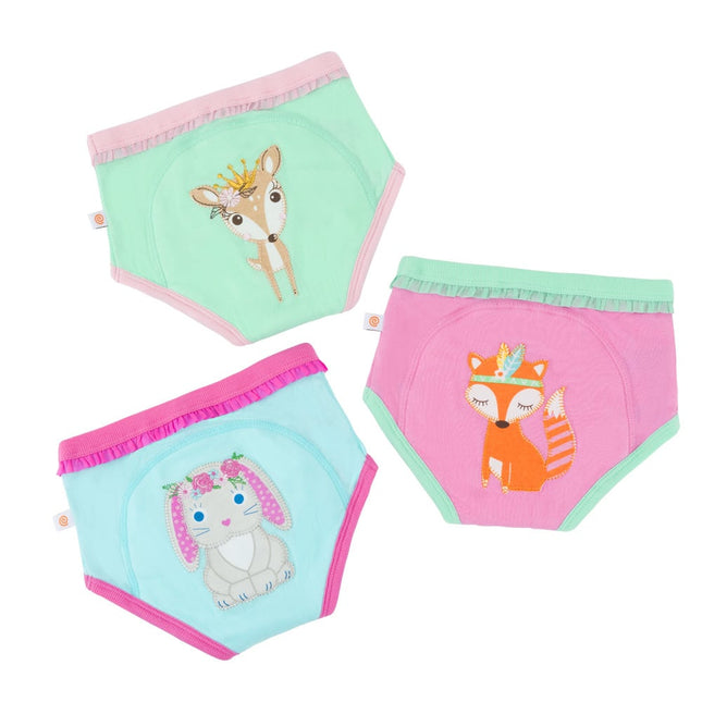 Zoocchini Pantalones Prácticos Niñas Princesas del Bosque Algodón 3pcs