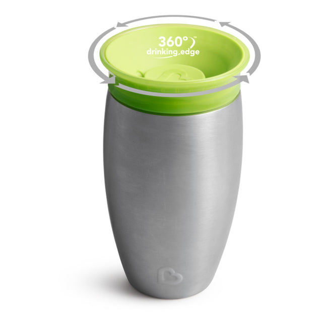 Munchkin Vaso Bebedero Miracle Sippy Cup Verde Acero inoxidable