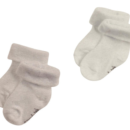 Pack de 2 calcetines para bebé Noppies Kai Taupe Melange