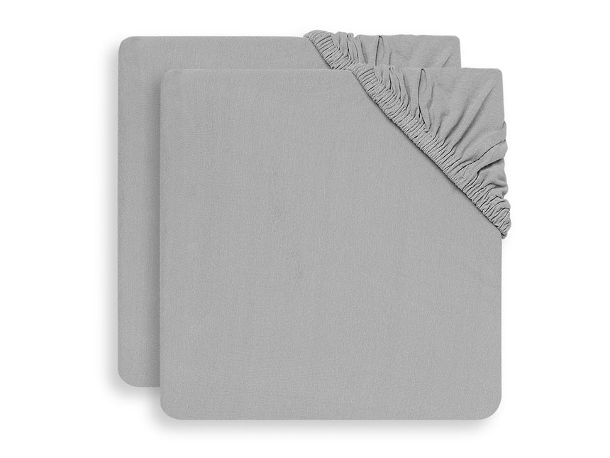 Jollein Sábana Ajustable Jersey Suave Gris 40x90cm 2pcs