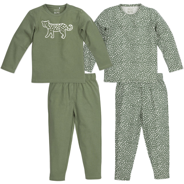 Meyco Pijama para bebé 2St Cheetah Forestgreen