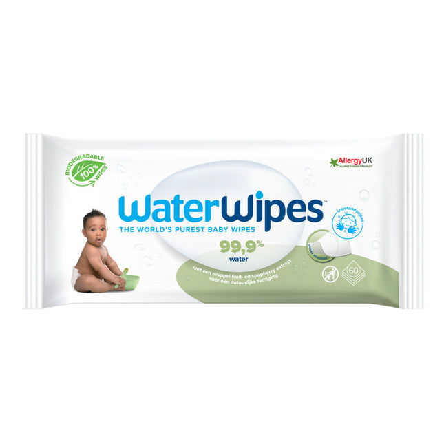 Paquete de 60 toallitas WaterWipes para bebés