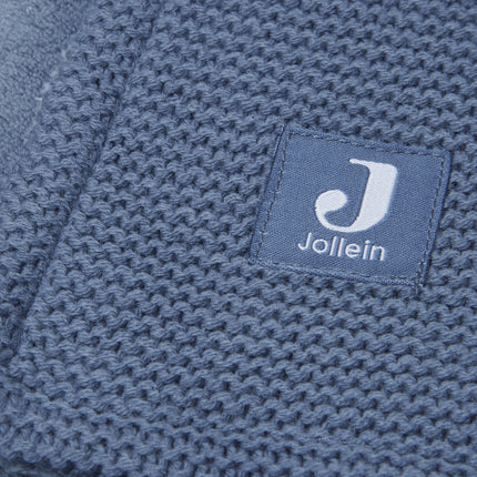 Jollein Manta de Cama Tejido Básico Azul/Vellón 100x150cm