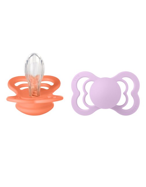 BIBS Tetina Tamaño 1 Silicona Suprema Papaya/Cielo Violeta 2pcs