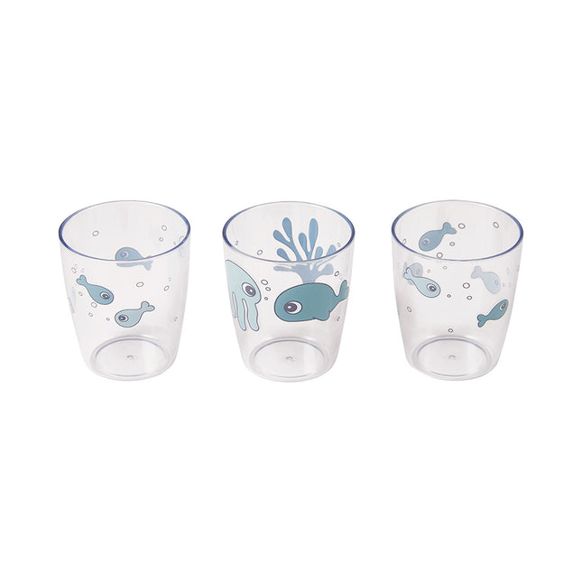 Done by Deer Taza de cristal Amigos del Mar Azul 3pcs