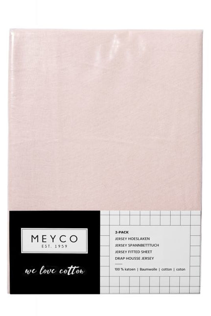 Meyco Sábana Ajustable Jerseyich Rosa 40x80/90 cm 2pcs