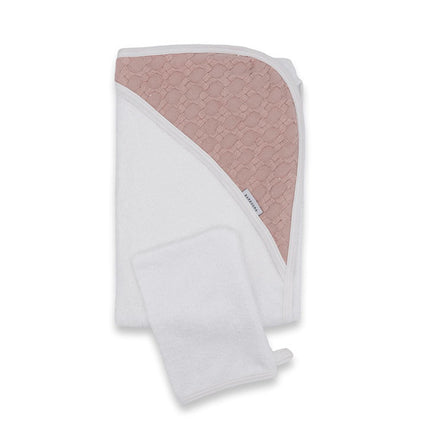 Bamboom Funda de Baño para Bebé con Toallita Dúo Miel/ Rosa Nude