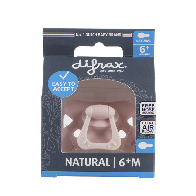 Difrax Chupete 6+ Uni Natural Flor Rosa