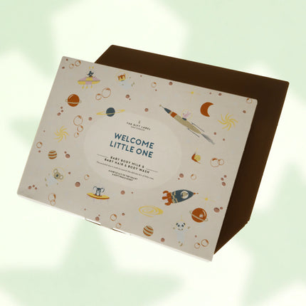 La etiqueta de regalo Caja de regalo Bebé Bienvenido Little One Niños 2 piezas