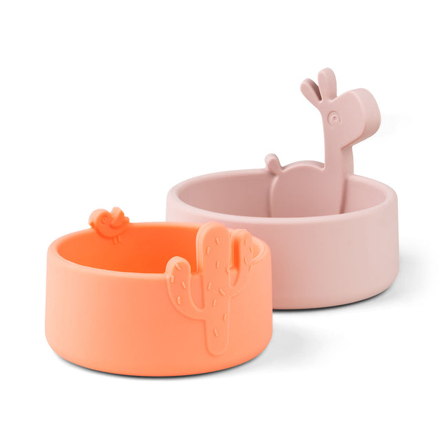 Done by Deer Snack bowl Lalee Polvo/Coral 2pcs