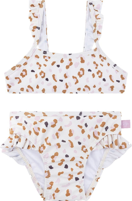 Swim Essentials Bikini Niño Pantera Estampado Blanco Kahki