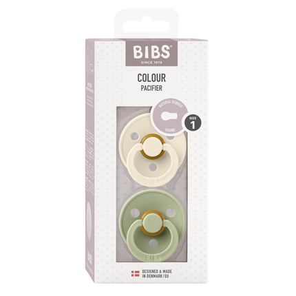 BIBS Chupete Tamaño 1 Marfil/Salvia 2pcs