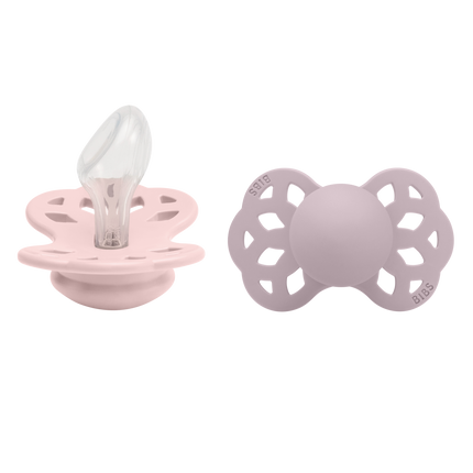 BIBS Tetina Tamaño 2 Silicona Anatómica Flor/Lila Oscuro 2pcs