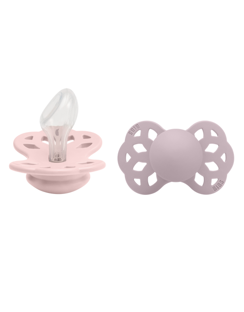 BIBS Tetina Tamaño 2 Silicona Anatómica Flor/Lila Oscuro 2pcs