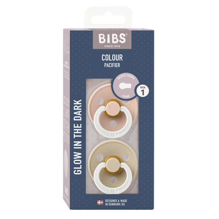 BIBS Chupete Tamaño 1 Blush Night/Vanilla Night 2pcs