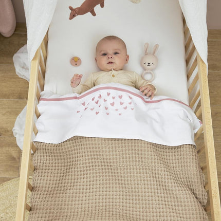 Manta de cuna Meyco Baby Waffle Teddy Arena 75x100cm