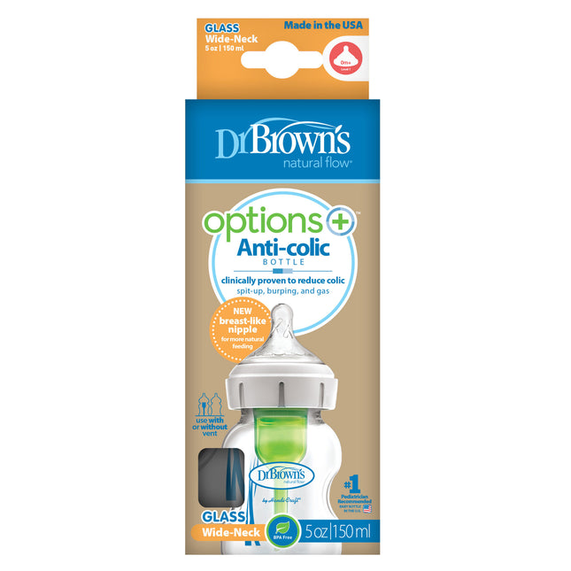 Dr. Opciones Brown's + Botella de cuello ancho de cristal 270ml