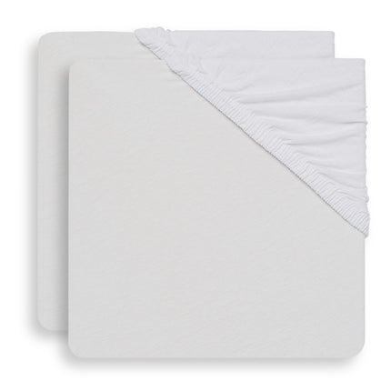 Jollein Sábana Ajustable Jersey Box Colchón Blanco 75x95cm 2pcs