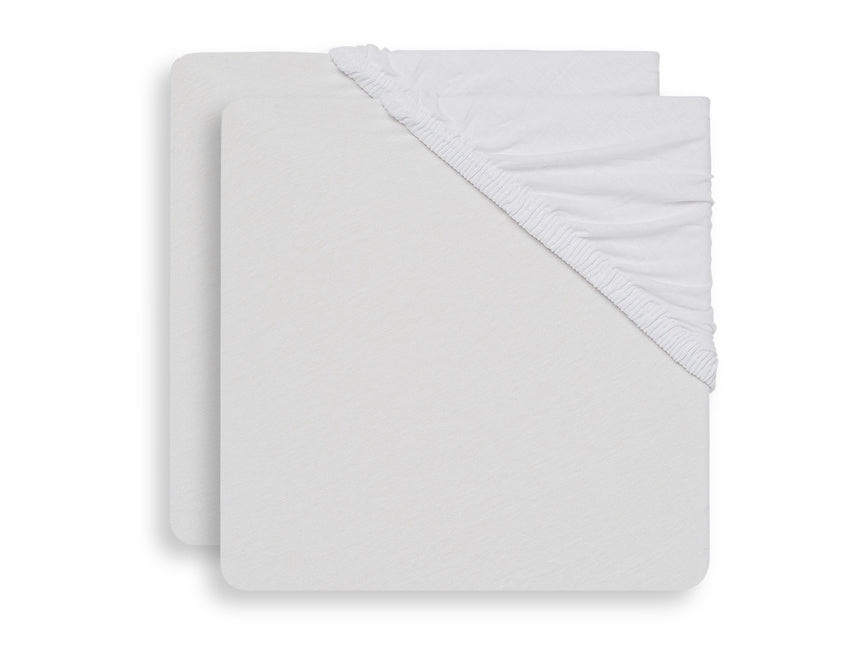 Jollein Sábana Ajustable Jersey Box Colchón Blanco 75x95cm 2pcs