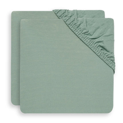 Jollein Sábana Ajustable Jersey Box Colchón Verde Ceniza 75x95cm 2pcs