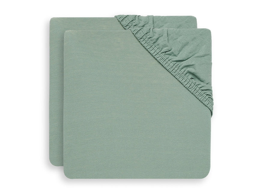 Jollein Sábana Ajustable Jersey Box Colchón Verde Ceniza 75x95cm 2pcs