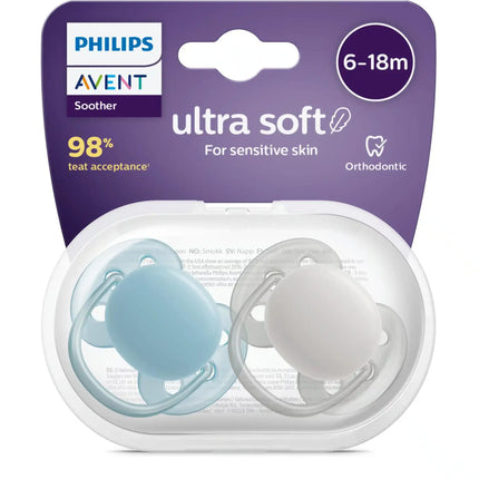 Philips Avent Chupete +6 Meses Suave Azul/Gris