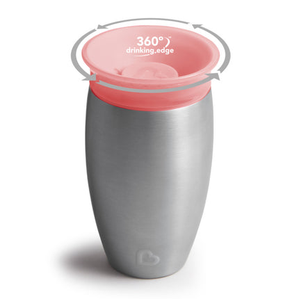 Munchkin Vaso Bebedero Miracle Sippy Cup Acero inoxidable rosa