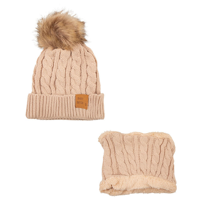 Set de Invierno Gorro Bebé Holandés Beige