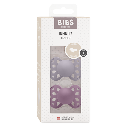 BIBS Tetina Tamaño 1 Silicona Anatómica Fósil Gris/Mauve 2pcs