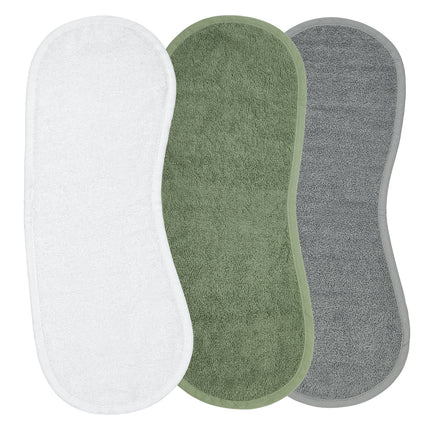 Hombros de tela Meyco Modelo 3St Basic Terry Blanco/Verde forestal/Gris