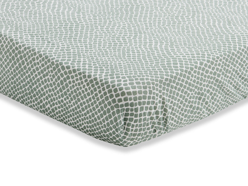 Jollein Sábana Ajustable Jersey Serpiente Verde Ceniza 40x90cm