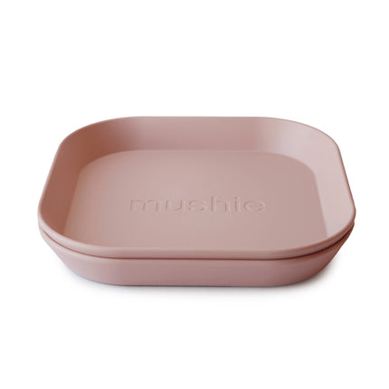 Mushie Plato Bebé Cuadrado Blush 2pcs