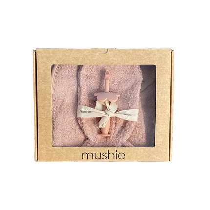 Caja de regalo Mushie Bath Time Blush 3 Piezas