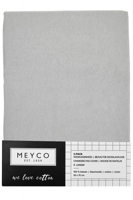 Meyco Funda cambiador Basic Jersey Gris claro 2pcs