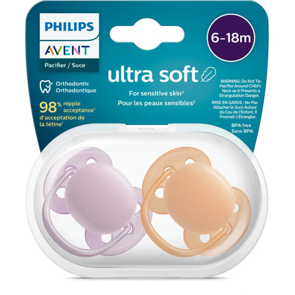 Philips Avent Chupete +6 Meses Suave Gris/Naranja