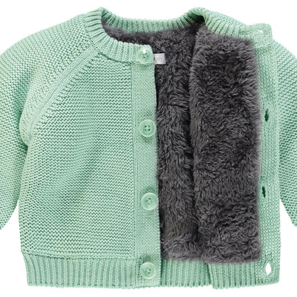 Noppies Baby Cardigan Forro de peluche Gris Menta