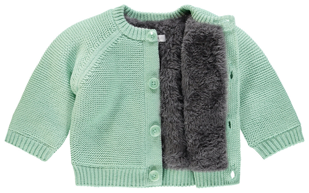 Noppies Baby Cardigan Forro de peluche Gris Menta