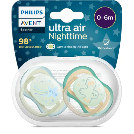 Philips Avent Chupete +0 Meses Air Night Star/Owl