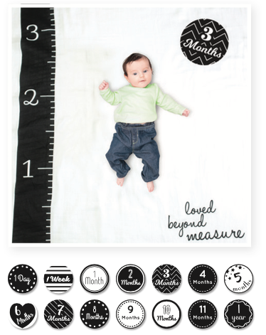 Lulujo Baby's First Year swaddle & cards set 100% algodón Amado sin medida