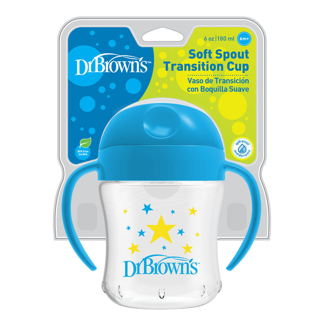 Dr. Taza para beber Brown's azul 180 ml con boquilla blanda