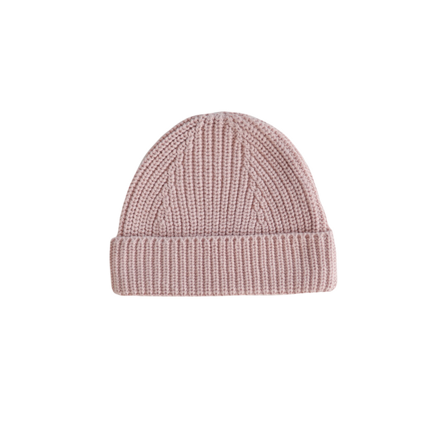 Gorro para bebé Mushie Chunky Knit Blush