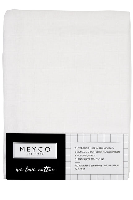 Meyco Paño hidrófilo 6 piezas Blanco