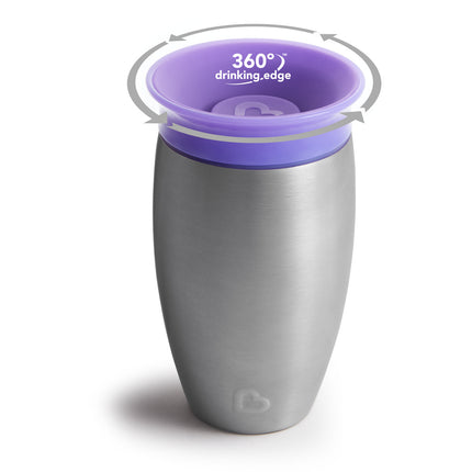 Munchkin Vaso Bebedero Miracle Sippy Cup Acero inoxidable morado