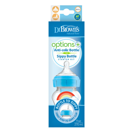 Dr. Opciones Brown's + Kit Botella a Sippystarter BH 270ml azul