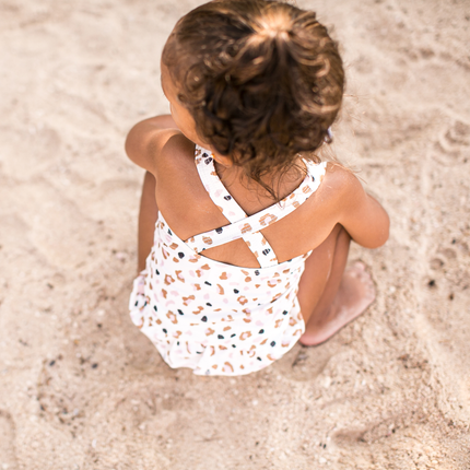 Traje de baño Essentials Niño Pantera Estampado Blanco Kahki