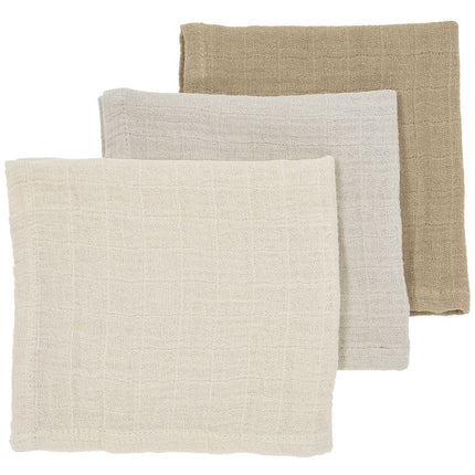 Paquete de 3 paños bucales Meyco Soft Arena/Gris/Taupe 30X30cm