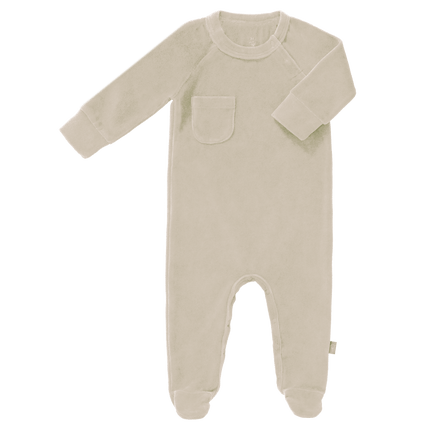 Fresk Baby Pyjama Velours Met Voeten Sandshell - Fresk - Babywinkel - 8720574694093