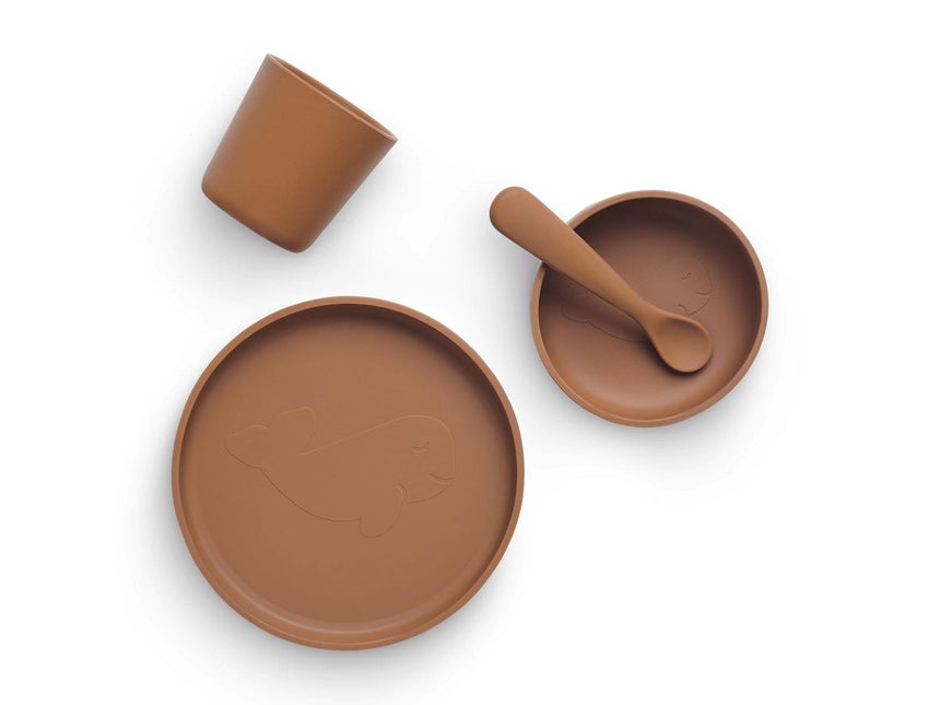 Jollein Kinder Servies Siliconen Caramel - Jollein - Babywinkel - 8717329361034